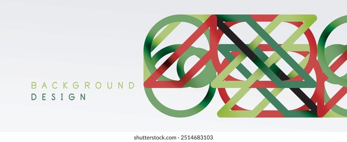 Fundo abstrato - formas geométricas coloridas de composição feitas de linhas. Modelo digital de tecnologia ou de negócios