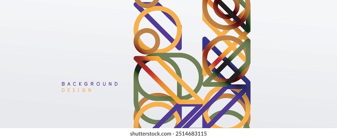 Abstract background - colorful geometric shapes composition made of lines. Technology or business digital template
