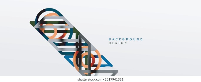 Abstract background - colorful geometric shapes composition made of lines. Technology or business digital template