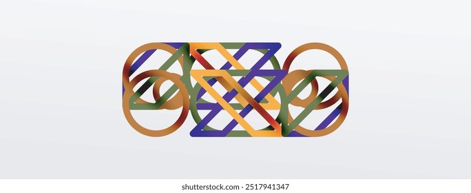 Abstract background - colorful geometric shapes composition made of lines. Technology or business digital template