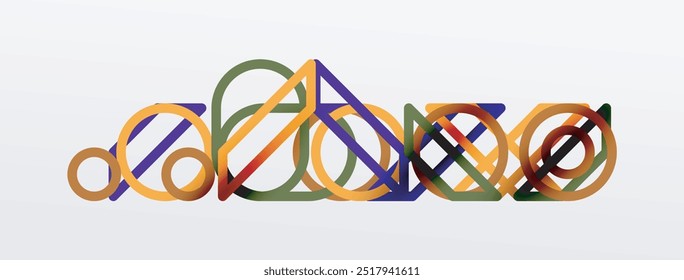 Abstract background - colorful geometric shapes composition made of lines. Technology or business digital template