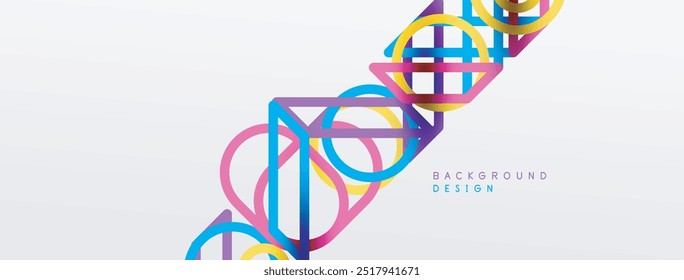 Abstract background - colorful geometric shapes composition made of lines. Technology or business digital template