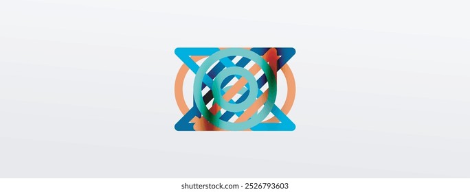 Abstract background - colorful geometric shapes composition made of lines. Technology or business digital template