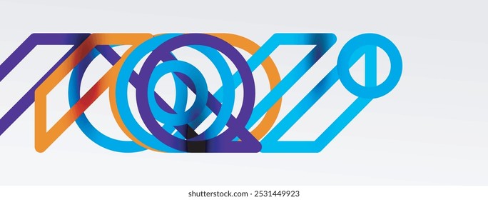 Abstract background - colorful geometric shapes composition made of lines. Technology or business digital template