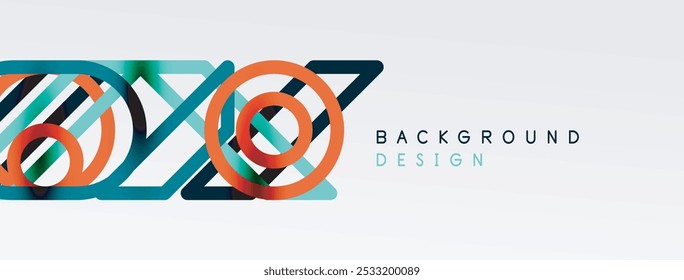 Abstract background - colorful geometric shapes composition made of lines. Technology or business digital template