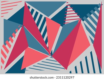 Abstrakter Hintergrund mit buntem geometrischem Dreieck und Streifen