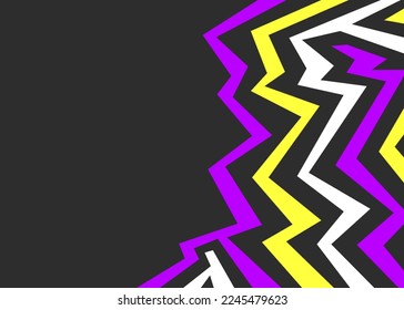 Fondo abstracto con un patrón de líneas geométricas y de zigzag coloridas y con un área de espacio de copia
