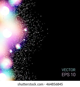 Abstract background with colorful glow, particles and place for your text. Vector illustration.