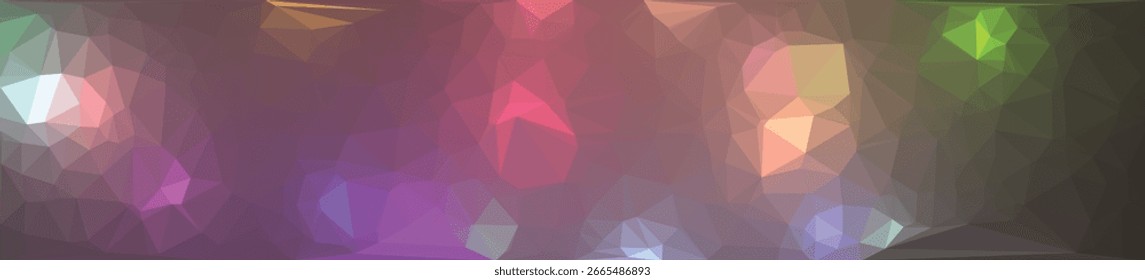 Abstract background of colorful glowing lights and prismatic bokeh effect. Shimmering geometric shapes for a festive and vibrant design.