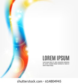 Abstract background with colorful glowing waves. Background with place for text. EPS10 vector