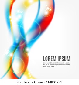 Abstract background with colorful glowing waves. Background with place for text. EPS10 vector