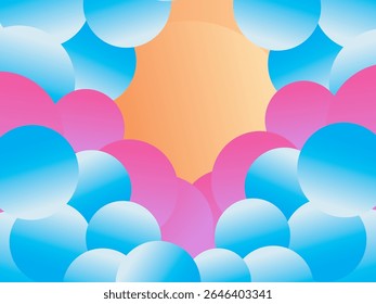 Abstract background with colorful gradations and several circular shapes such as floating bubbles or balls, giving a light and fresh impression.