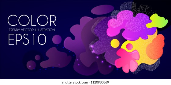 Abstract Background. Colorful Gradient Blots Design Template. Trendy Space. Vector illustration