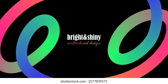 Abstract Background with Colorful Gradient curves. Cool and fun design elements.