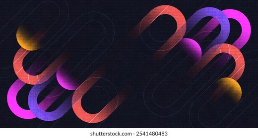 Abstract Background with Colorful Gradient Geometric Shapes. Suitable for Banner, Cover, or Landing Page Design