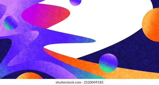 Fundo abstrato com formas de gradiente colorido e efeito de textura. Modelo vibrante e criativo capa ou banner design