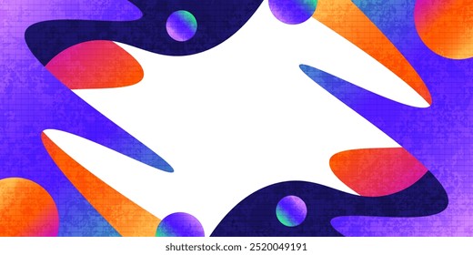 Fundo abstrato com formas de gradiente colorido e efeito de textura. Modelo vibrante e criativo capa ou banner design