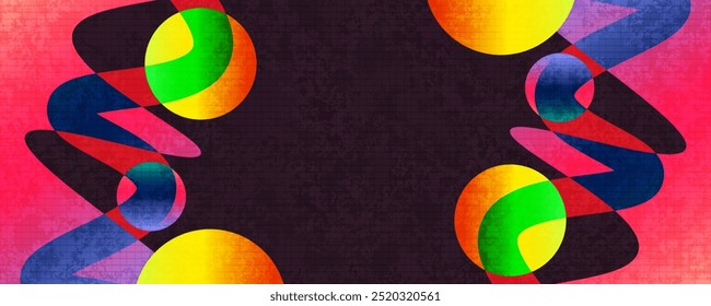 Abstrakter Hintergrund mit farbigen Farbverlauf-Formen und Textureffekt. Lebendige und kreative Cover- oder Banner-Design-Vorlage