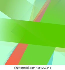 Abstract background with colorful green overlapping transparent layers 