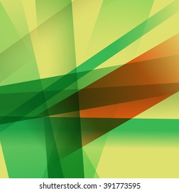 Abstract background with colorful green overlapping transparent layers