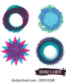 Abstract background  colorful grunge elements