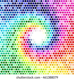 Abstract background - Colorful halftone vector texture - Rainbow spiral