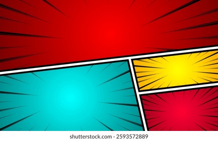Abstract background with colorful and halftones. Background in comic style