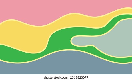 FUNDO ABSTRATO COLORIDO COM FORMAS DESENHADAS À MÃO MODELO DE VETOR DE DESIGN PLANO PARA PAPEL DE PAREDE, DESIGN DE CAPA, DESIGN DE PÁGINA INICIAL
