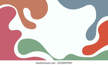 ABSTRACT BACKGROUND COLORFUL WITH HAND DRAWN SHAPES FLAT DESIGN VECTOR TEMPLATE FOR WALLPAPER, COVER DESIGN, HOMEPAGE DESIGN