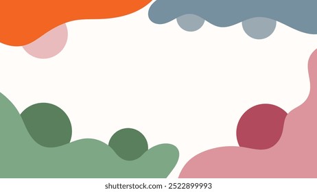 ABSTRACT BACKGROUND COLORFUL WITH HAND DRAWN SHAPES FLAT DESIGN VECTOR TEMPLATE FOR WALLPAPER, COVER DESIGN, HOMEPAGE DESIGN