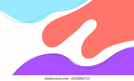 ABSTRACT BACKGROUND COLORFUL WITH HAND DRAWN SHAPES FLAT DESIGN VECTOR TEMPLATE FOR WALLPAPER, COVER DESIGN, HOMEPAGE DESIGN