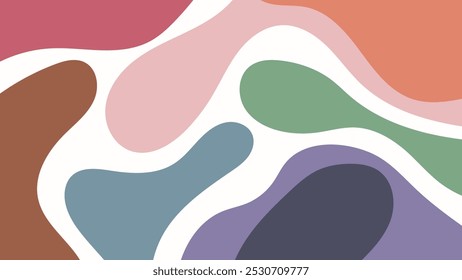 ABSTRACT BACKGROUND COLORFUL WITH HAND DRAWN SHAPES FLAT DESIGN VECTOR TEMPLATE FOR WALLPAPER, COVER DESIGN, HOMEPAGE DESIGN