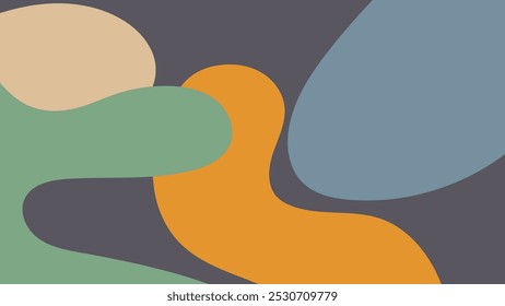 FUNDO ABSTRATO COLORIDO COM FORMAS DESENHADAS À MÃO MODELO DE VETOR DE DESIGN PLANO PARA PAPEL DE PAREDE, DESIGN DE CAPA, DESIGN DE PÁGINA INICIAL