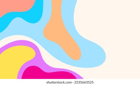 ABSTRACT BACKGROUND COLORFUL WITH HAND DRAWN SHAPES FLAT DESIGN VECTOR TEMPLATE FOR WALLPAPER, COVER DESIGN, HOMEPAGE DESIGN