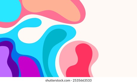 ABSTRACT BACKGROUND COLORFUL WITH HAND DRAWN SHAPES FLAT DESIGN VECTOR TEMPLATE FOR WALLPAPER, COVER DESIGN, HOMEPAGE DESIGN