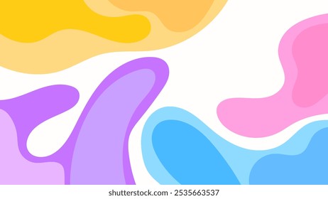 FONDO Abstractas COLORIDO CON FORMAS DIBUJADAS A MANO PLANTILLA DE VECTOR DE DISEÑO PLANO PARA FONDO DE PANTALLA, DISEÑO DE CUBIERTA, DISEÑO DE PÁGINA DE INICIO
