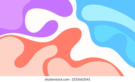 FONDO Abstractas COLORIDO CON FORMAS DIBUJADAS A MANO PLANTILLA DE VECTOR DE DISEÑO PLANO PARA FONDO DE PANTALLA, DISEÑO DE CUBIERTA, DISEÑO DE PÁGINA DE INICIO