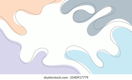 ABSTRACT BACKGROUND COLORFUL WITH HAND DRAWN SHAPES FLAT WITH LINE DESIGN VECTOR TEMPLATE FOR WALLPAPER, COVER DESIGN, HOMEPAGE DESIGN