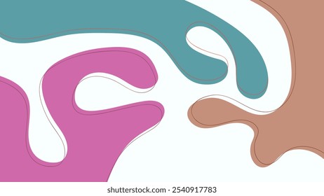 FONDO Abstractas COLORIDO CON FORMAS DIBUJADAS A MANO PLANO CON PLANTILLA DE VECTOR DE DISEÑO DE LÍNEA PARA FONDO DE PANTALLA, DISEÑO DE PORTADA, DISEÑO DE PÁGINA DE INICIO