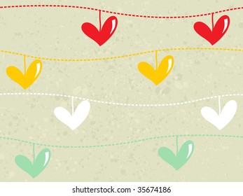 abstract background with colorful heart, vector illustration