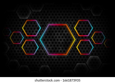 Abstract background with colorful hexagon