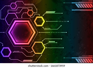 Abstrakter Hintergrund mit buntem Hexagon