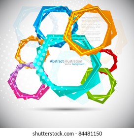 Abstract background with colorful hexagon
