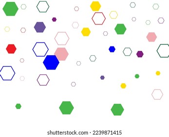 Abstract background with colorful hexagon.  Blur background with colorful hexagons. 