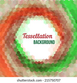 Abstract background - colorful hexagon tessellation. Vector illustration.