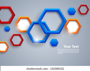Abstract background with colorful hexagons