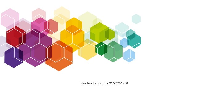 Abstrakter Hintergrund mit bunten Hexagons. 