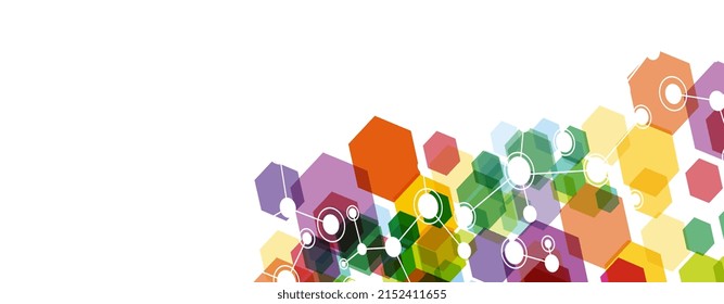 Abstract background with colorful hexagons. 