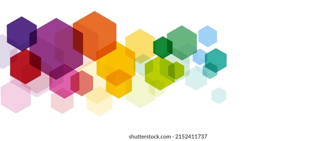 Abstract background with colorful hexagons. 