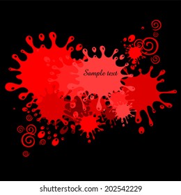 Abstract background with colorful ink splashes. Vector Illustration